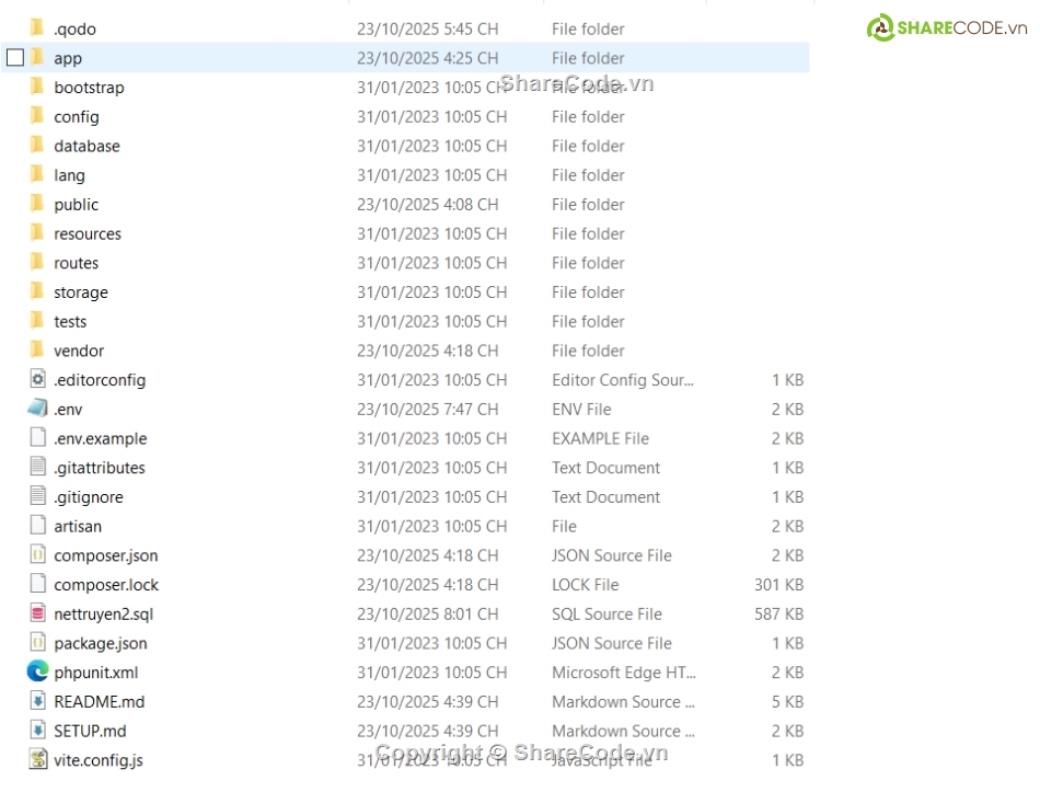 Code web,Laravel,nettruyen